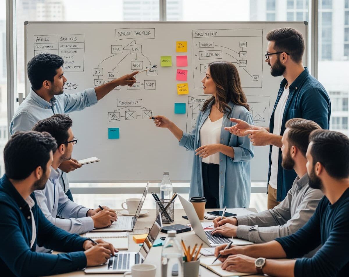 Worker cleaning train